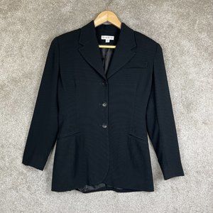 Bebe Jacket Womens 4 Black Long Sleeve Button Front Lined Blazer- 7700